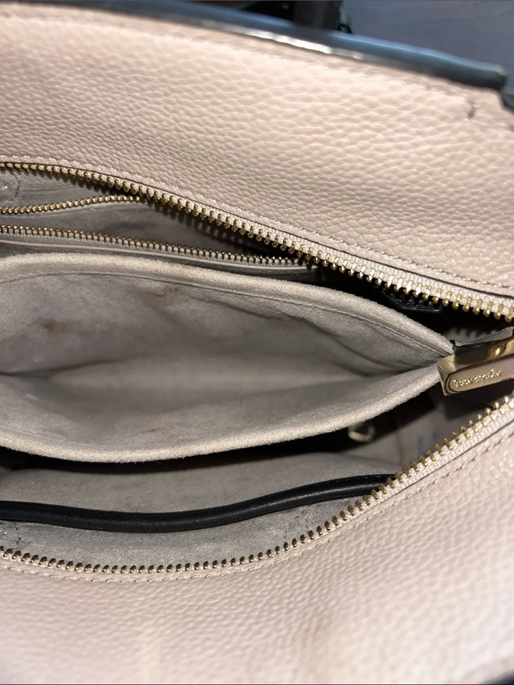 kate spade Pebbled Leather Tote Taupe Leather with Black Trim - Picture 11 of 13